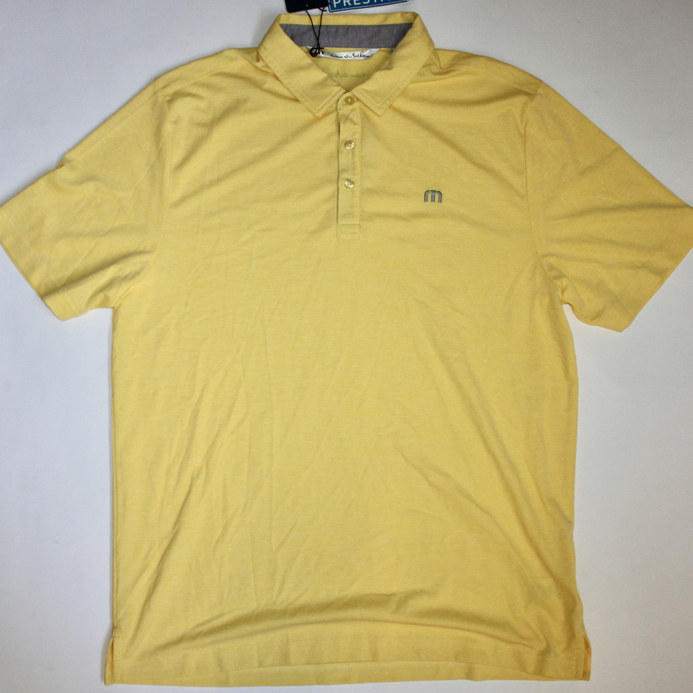 Travis Mathew Men's Large Yellow Polo PRESTIGE 77